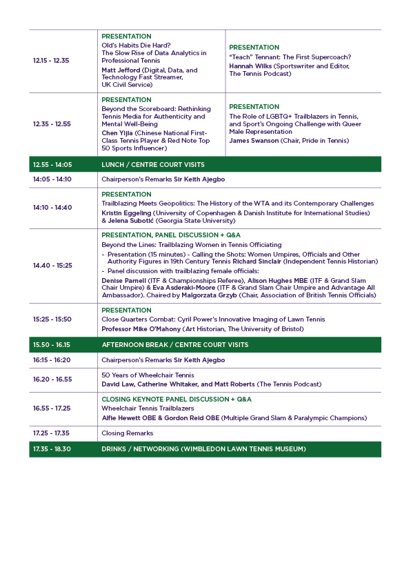 Conference schedule 2025 in the afternoon